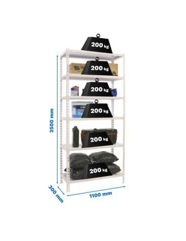 Estanteria 2500x1100x300 SIMONCLICK SUPERPLUS 6/300 BLANCO/BLANCO marca SIMONRACK