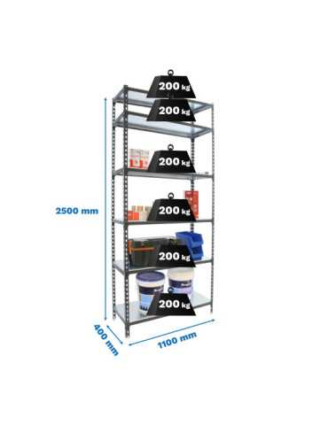 Estanteria 2500x1100x400 SIMONCLICK SUPERPLUS 6/400 ANTRACITA/GALVA marca SIMONRACK
