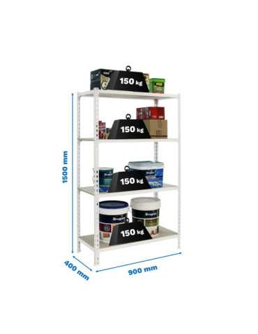 Estanteria 1500x900x400 MADERCLICK 4/400 1500 BLANCO/MADERA marca SIMONRACK