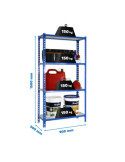 Estanteria 1500x900x500 MADERCLICK 4/500 1500 AZUL/MADERA marca SIMONRACK