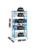 Estanteria 1800x900x300 MADERCLICK 5/300 AZUL/MADERA marca SIMONRACK
