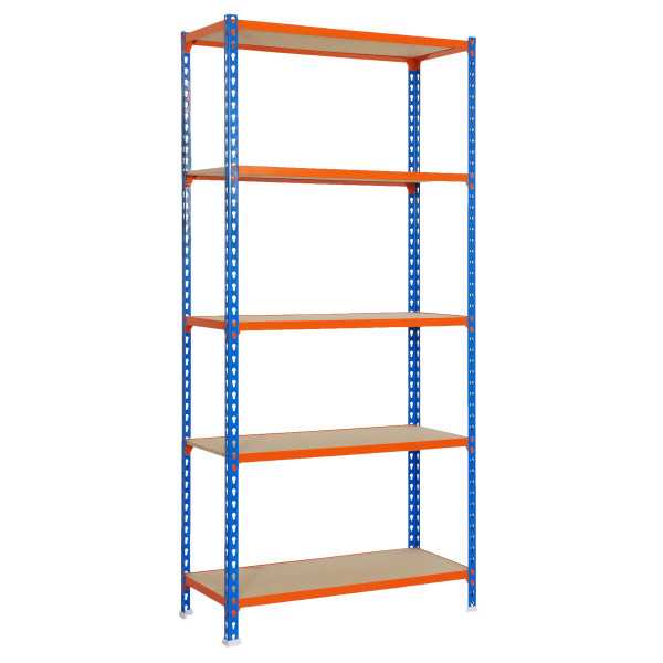 Estanteria 1800x900x300 MADERCLICK 5/300 AZUL/NARANJA/MADERA marca SIMONRACK