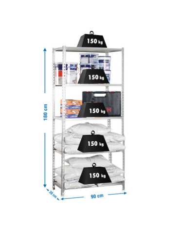 Estanteria 1800x900x300 MADERCLICK 5/300 GALVA/MADERA marca SIMONRACK