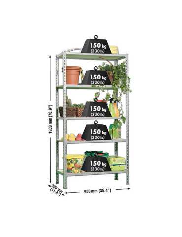Estanteria 1800x900x300 MADERCLICK 5/300 GRIS/MADERA marca SIMONRACK