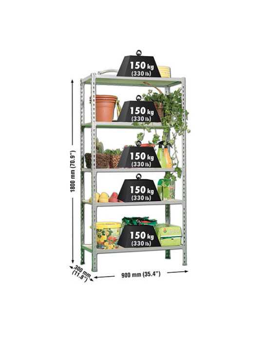 Estanteria 1800x900x300 MADERCLICK 5/300 GRIS/MADERA marca SIMONRACK