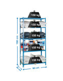 Estanteria 1800x900x400 MADERCLICK 5/400 AZUL/MADERA marca SIMONRACK
