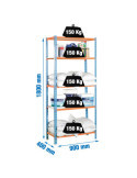 Estanteria 1800x900x400 MADERCLICK 5/400 AZUL/NARANJA/MADERA marca SIMONRACK