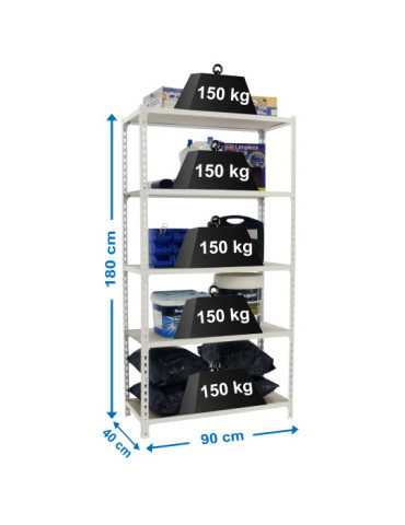 Estanteria 1800x900x400 MADERCLICK 5/400 BLANCO/MADERA marca SIMONRACK