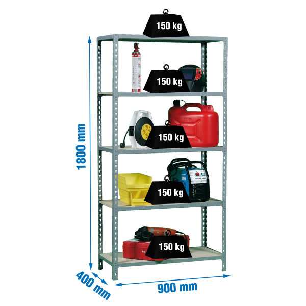 Estanteria 1800x900x400 MADERCLICK 5/400 GRIS/MADERA marca SIMONRACK
