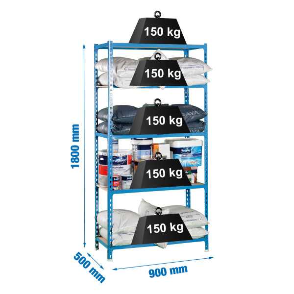 Estanteria 1800x900x500 MADERCLICK 5/500 AZUL/MADERA marca SIMONRACK