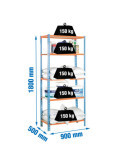 Estanteria 1800x900x500 MADERCLICK 5/500 AZUL/NARANJA/MADERA marca SIMONRACK