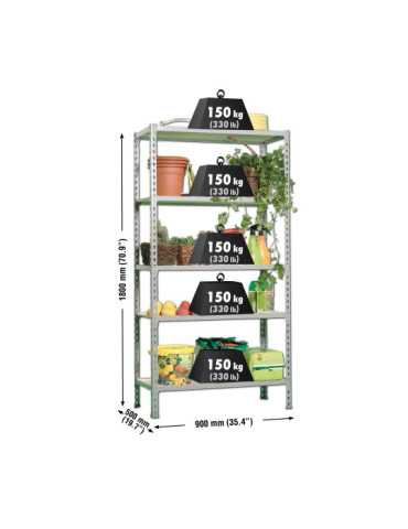 Estanteria 1800x900x500 MADERCLICK 5/500 GRIS/MADERA marca SIMONRACK