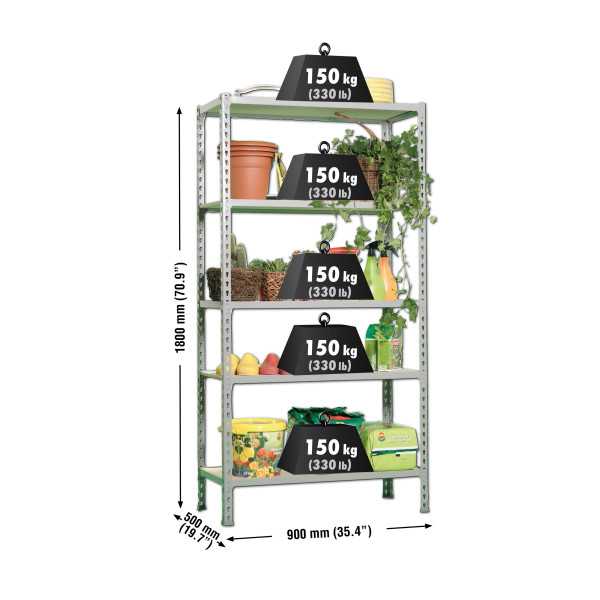 Estanteria 1800x900x500 MADERCLICK 5/500 GRIS/MADERA marca SIMONRACK