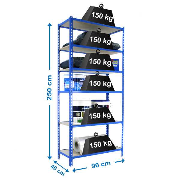 Estanteria 2500x900x400 MADERCLICK 6/400 AZUL/MADERA marca SIMONRACK