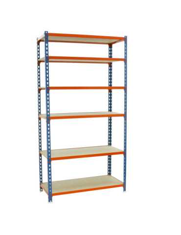 Estanteria 2500x900x400 MADERCLICK 6/400 AZUL/NARANJA/MADERA marca SIMONRACK 2