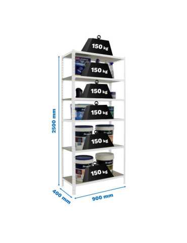 Estanteria 2500x900x400 MADERCLICK 6/400 BLANCO/MADERA marca SIMONRACK