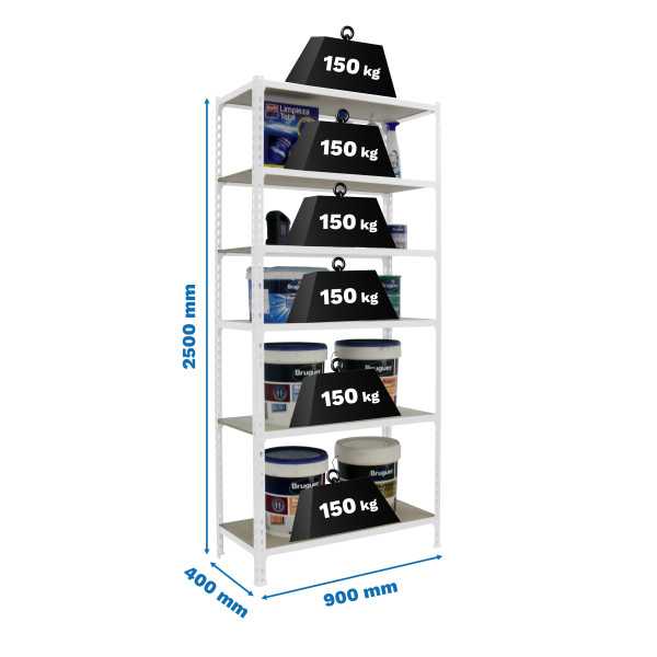 Estanteria 2500x900x400 MADERCLICK 6/400 BLANCO/MADERA marca SIMONRACK