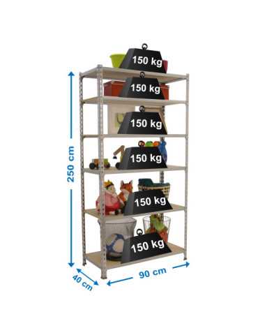 Estanteria 2500x900x400 MADERCLICK 6/400 GALVA/MADERA marca SIMONRACK