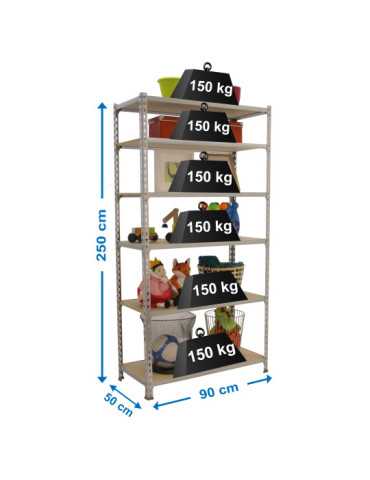 Estanteria 2500x900x500 MADERCLICK 6/500 GALVA/MADERA marca SIMONRACK