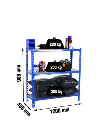 Estanteria 900x1200x400 MADERCLICK MEGAPLUS 3/400 900 AZUL/MADERA marca SIMONRACK