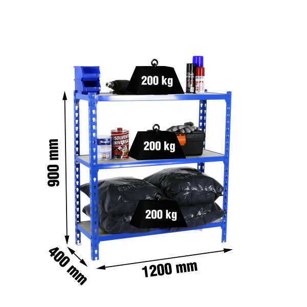 Estanteria 900x1200x400 MADERCLICK MEGAPLUS 3/400 900 AZUL/MADERA marca SIMONRACK