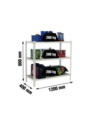 Estanteria 900x1200x400 MADERCLICK MEGAPLUS 3/400 900 BLANCO/MADERA marca SIMONRACK