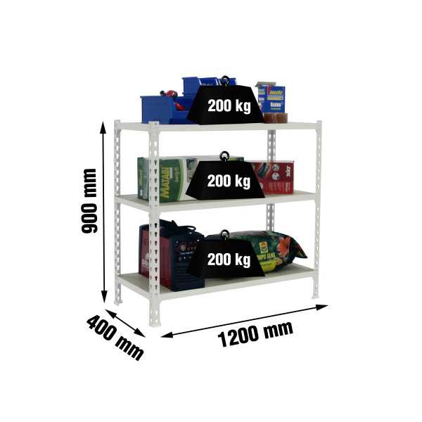Estanteria 900x1200x400 MADERCLICK MEGAPLUS 3/400 900 BLANCO/MADERA marca SIMONRACK