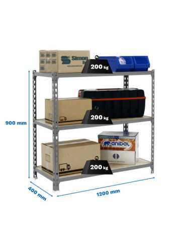 Estanteria 900x1200x400 MADERCLICK MEGAPLUS 3/400 900 GALVA/MADERA marca SIMONRACK