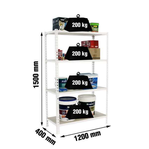 Estanteria 1500x1200x400 MADERCLICK MEGAPLUS 4/400 1500 BLANCO/MADERA marca SIMONRACK