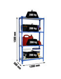 Estanteria 1500x1200x500 MADERCLICK MEGAPLUS 4/500 1500 AZUL/MADERA marca SIMONRACK