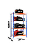 Estanteria 1500x1200x500 MADERCLICK MEGAPLUS 4/500 1500 AZUL/NARAN/MAD marca SIMONRACK