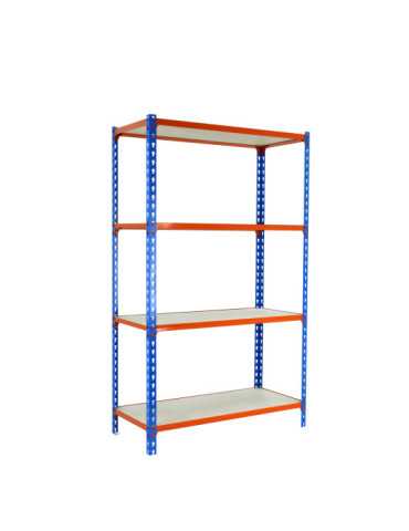Estanteria 1500x1200x500 MADERCLICK MEGAPLUS 4/500 1500 AZUL/NARAN/MAD marca SIMONRACK 2