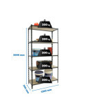 Estanteria 2000x1200x300 MADERCLICK MEGAPLUS 5/300 ANTRACITA/MADERA marca SIMONRACK