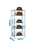 Estanteria 2000x1200x400 MADERCLICK MEGAPLUS 5/400 AZUL/NARANJA/MADERA marca SIMONRACK