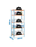 Estanteria 2000x1200x500 MADERCLICK MEGAPLUS 5/500 AZUL/NARANJA/MADERA marca SIMONRACK