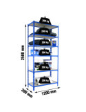 Estanteria 2500x1200x300 MADERCLICK MEGAPLUS 6/300 2500 AZUL/MADERA marca SIMONRACK