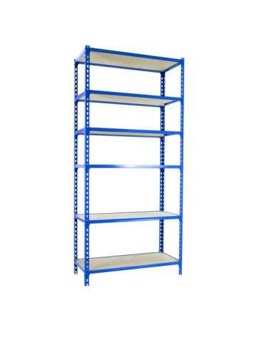 Estanteria 2500x1200x400 MADERCLICK MEGAPLUS 6/400 2500 AZUL/MADERA marca SIMONRACK 2