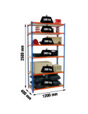 Estanteria 2500x1200x400 MADERCLICK MEGAPLUS 6/400 AZUL/NARAN/MAD marca SIMONRACK