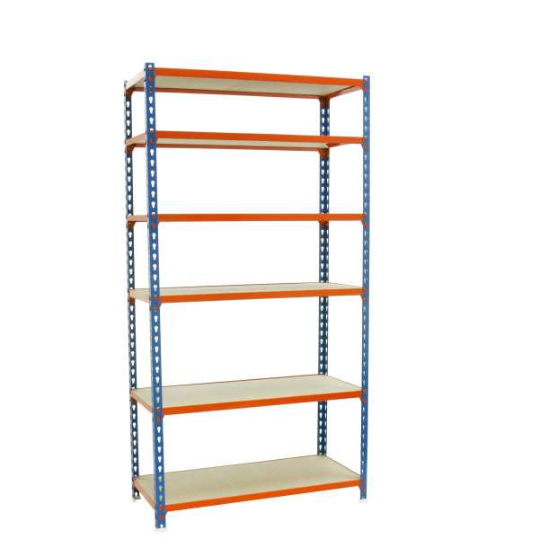 Estanteria 2500x1200x500 MADERCLICK MEGAPLUS 6/500 2500 AZUL/NARAN/MAD marca SIMONRACK