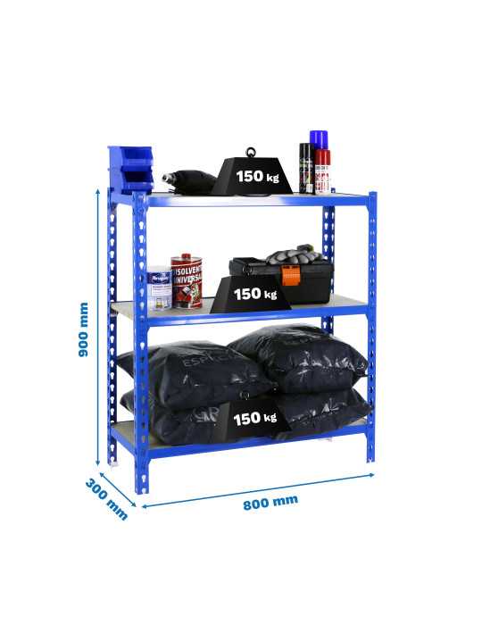 Estanteria 900x800x300 MADERCLICK MINI 3/300 900 AZUL/MADERA marca SIMONRACK