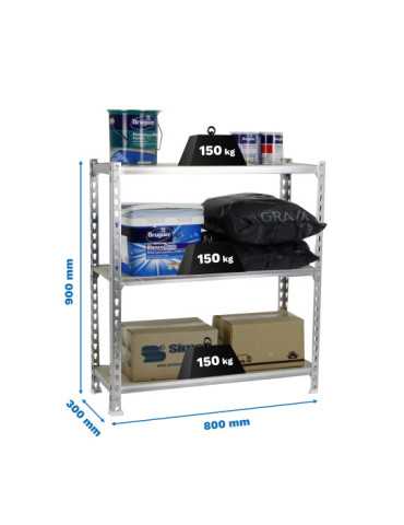 Estanteria 900x800x300 MADERCLICK MINI 3/300 900 GALVA/MADERA marca SIMONRACK