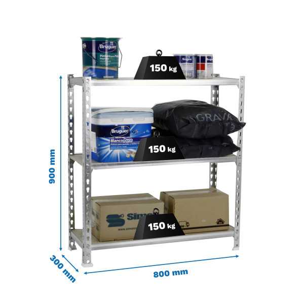Estanteria 900x800x300 MADERCLICK MINI 3/300 900 GALVA/MADERA marca SIMONRACK