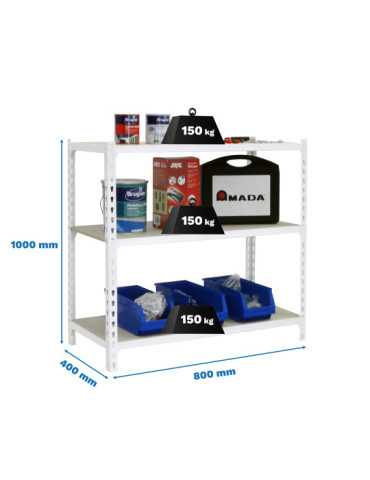 Estanteria 1000x800x400 MADERCLICK MINI 3/400 1000 BLANCO/MADERA marca SIMONRACK
