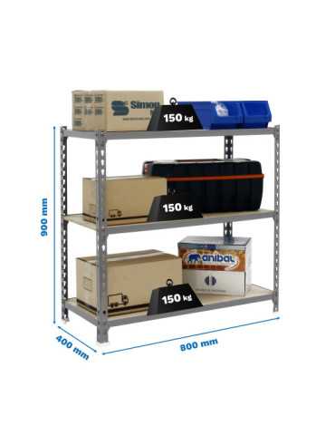 Estanteria 900x800x400 MADERCLICK MINI 3/400 900 GRIS/MADERA marca SIMONRACK