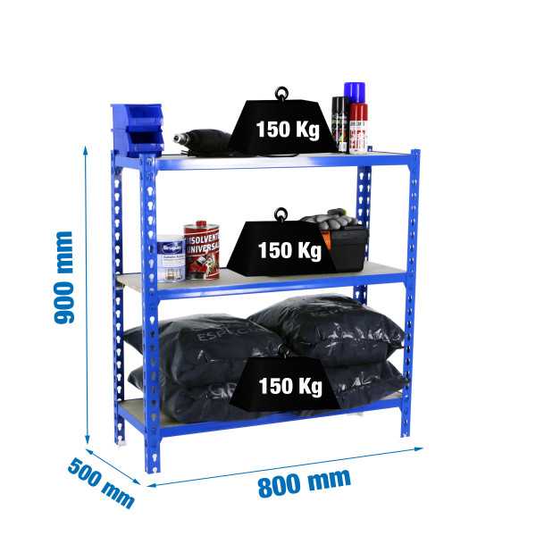 Estanteria 900x800x500 MADERCLICK MINI 3/500 900 AZUL/MADERA marca SIMONRACK