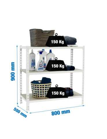 Estanteria 900x800x500 MADERCLICK MINI 3/500 900 BLANCO/MADERA marca SIMONRACK