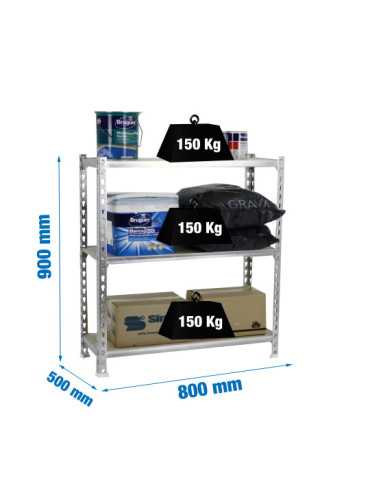 Estanteria 900x800x500 MADERCLICK MINI 3/500 900 GALVA/MADERA marca SIMONRACK