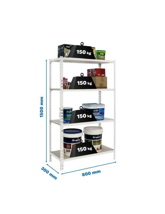 Estanteria 1500x800x300 MADERCLICK MINI 4/300 1500 BLANCO/MADERA marca SIMONRACK