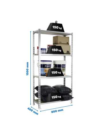 Estanteria 1500x800x400 MADERCLICK MINI 4/400 1500 GALVA/MADERA marca SIMONRACK