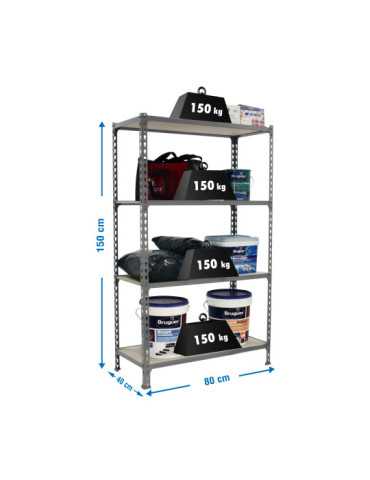 Estanteria 1500x800x400 MADERCLICK MINI 4/400 1500 GRIS/MADERA marca SIMONRACK